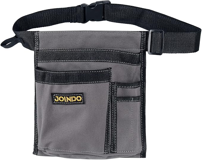 Tool Pouch Belt, Utility Belt Bag with 5 Pockets, Tool Apron Pouch, Garden Tool belt for Men Women Carpenters Electricians Mechanics