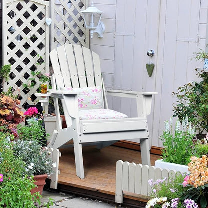 FUNBERRY Folding Adirondack Chair, All Weather HDPE Fire Pit Chairs with Cup Holder for Outdoor