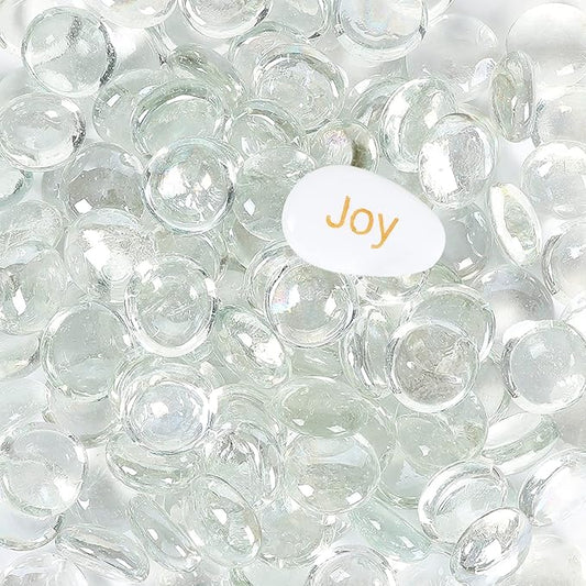 11LB Clear Flat Glass Marbles for Vase Filler, Aquariums, Hydroponics, Fire Pit & Home Decor