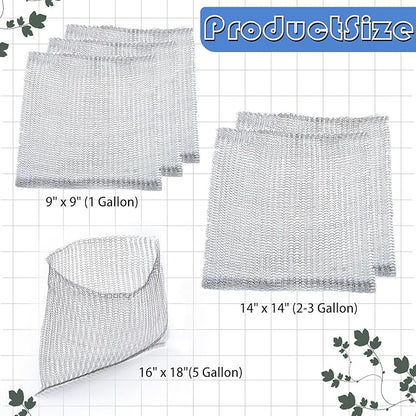 6Pcs Root Guard Gopher Proof Wire Basket Mole and Vole Mesh Wire Baskets Underground Stainless Steel Wire for Plants 1/3/5 Gallon