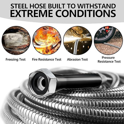 75ft Garden Hsoe - 2026 New 304 Stainless Steel Garden Hose with 3/4'' Fittings – Lightweight, Durable, and Kink-Free, Metal Water Hoses for Gardening