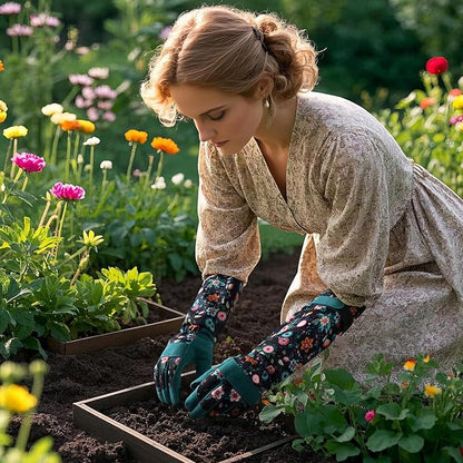 Trifabricy Gardening Gloves for Women - Long Garden Gloves with Grip Breathable, Thorn-Proof Puncture-Resistant Work Gloves