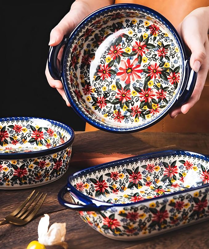 Baking Dishes For Oven, 1 Quart Round Casserole Dishes For Oven-chrysanthemum-round 950ml
