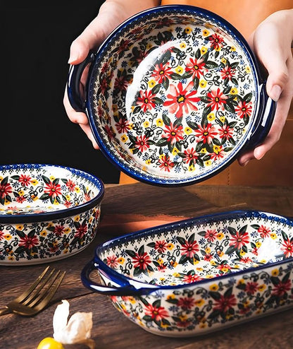Baking Dishes For Oven, 1 Quart Round Casserole Dishes For Oven-chrysanthemum-round 950ml