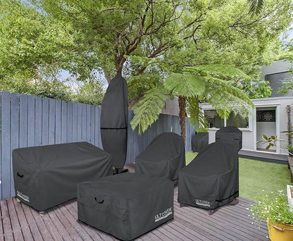 ULTCOVER Waterproof Patio Adirondack Chair Cover 2 Pack for Outdoor Chair Size Upto 32W x 38D x 36H inch, Black