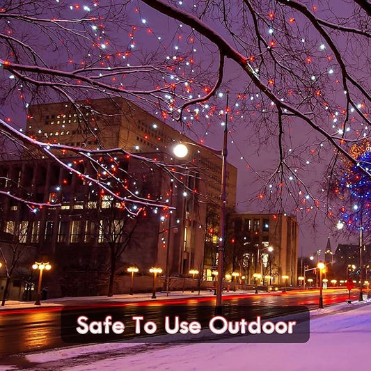 2 Pack 480 LED Solar Chrismas Lights Outdoor, 170 FT Super Long Solar String Lights for Outside with 8 Modes & Memory Function, Waterproof Twinkle Light for Xmas Tree Party Decorations (Red and White)