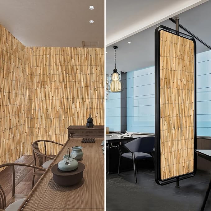 Natural Reed Fencing, Reed Screen Curtain Eco-Friendly for Garden,Balcony,Outdoor,Backyard Patio Decors Fence Rolls-4FT x 13FT （1.2m x 4m Approx）