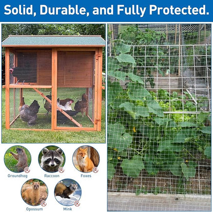 Hardware Cloth,Chicken Wire Fence,1/2 inch 15.7in x 10ft Galvanized Welded Cage Wire for Bird Wire Gopher Wire Rabbit Wire Snake Fence Poultry Netting Cage Screen