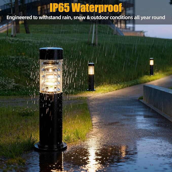 TooCust Wired Outdoor Pathway Light with E26 Socket, IP65 Waterproof Cast Aluminum Landscape Lighting Fixture, 23” Tall Garden & Walkway Light for Driveway, Patio, Lawn & Outdoor Landscaping