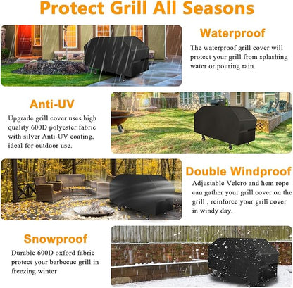 Griddle Cover 600D Heavy Duty for 36 inch Griddle with Hood, 36 inch Blackstone Griddle Cover Blackstone Cover Accessories BBQ Gas Grill Cover Waterproof Windproof Weather