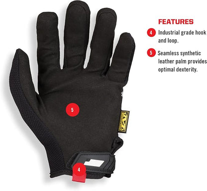 Mechanix Wear Original Work Gloves - Multi-Purpose Outdoor Work Gloves - Secure Fit - Durable & Machine Washable - Breathable & Comfortable - XX-Small - Black