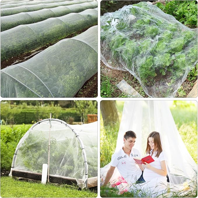 Garden Netting Plant Covers 10x100 Ft Net Ultra Fine Mesh Protection Netting for Vegetable Plants Fruits Flowers Crops Greenhouse Row Cover Raised Bed Barrier Mosquito Net Screen Protection Net Cover