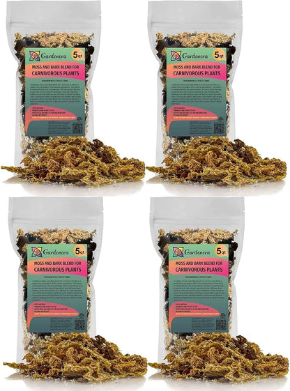 Premium Sphagnum Moss, Perlite and New Zealand Pine Bark Blend for Carnivorous Plants - 20 Quart - Perfect for Venus Fly Traps, Pitcher Plants, Sarracenia, Butterworts, and Sundews by GARDENERA