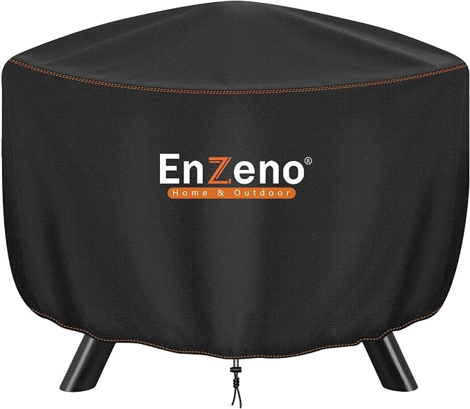 Enzeno Fire Pit Cover Round,41inch Outdoor Round Firepit Cover,Waterproof Oxford Cloth Patio Fire Cover for Outdoor Fire Pit,Fits 38-40 inch Gas Firepit/Bowl(41" Dia X 20" H)
