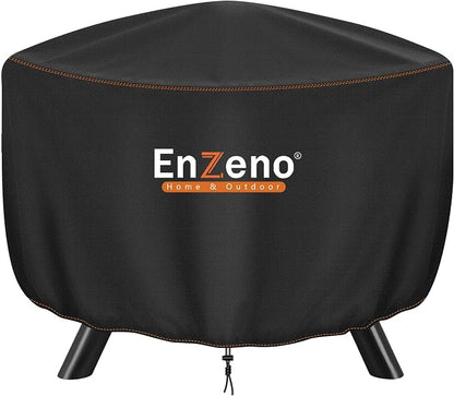 Enzeno Fire Pit Cover Round,41inch Outdoor Round Firepit Cover,Waterproof Oxford Cloth Patio Fire Cover for Outdoor Fire Pit,Fits 38-40 inch Gas Firepit/Bowl(41" Dia X 20" H)