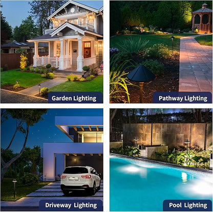 Gardenreet Brass Landscape Path Lights, LED 12V Low Voltage Pathway Lights Wired, Outdoor Garden Lights Waterproof, Mini Shade Bronze ETL for Patio Lawn Without G4 Bulb 10 Pack