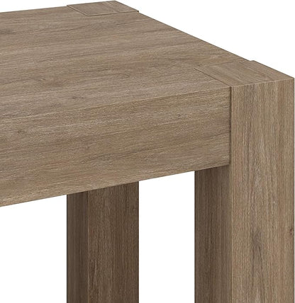 Henn&Hart Langston 22" Wide Square Side Table in Antiqued Gray Oak