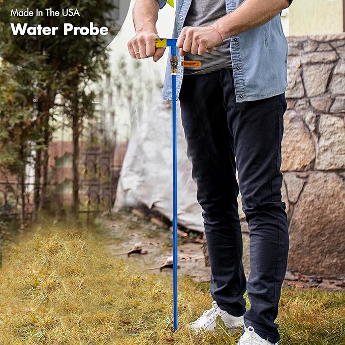T&T Tools 48 Inch Water Probe - Steel Deep Root Irrigator for Trees - Professional Drip Irrigation Tool with Self Drilling Tip- Brass Valve -Deep Drip Watering Stakes for Efficient Deep Root Hydration