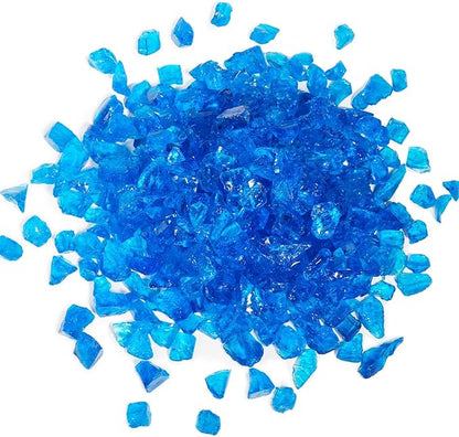 GASPRO 20 lbs Fire Glass for Propane Fire Pit, 1/2-Inch Decorative Fireplace Glass Rocks for Fire Pit Table, Turquoise