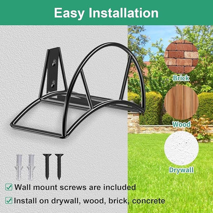 TomCare Garden Hose Holder Wall Mount Metal Water Hose Holder Holds 160FT Hoses Heavy Duty Hose Hanger Sturdy Hoses Storage Organizer for Outside Yard Garden