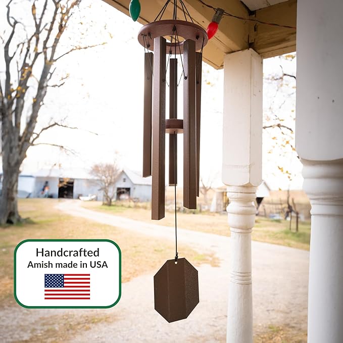 Lambright Chimes Ocean Breeze Small 36" Tall Bronze Personalized Wind Chime, Custom Windchimes for Memorial, Sympathy, Loss, Anniversary for Wife, Friend, Mother, Grandmother, Pet - Made in America