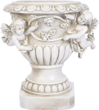 Hemoton 1PC Outdoor Flowerpot European Style Resin Crafts Flowerpot (Beige)