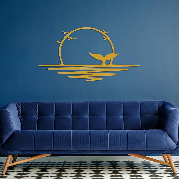 Sunrise Metal Wall Art, Sunset Metal Wall Decor for Living Room, Sunshine Line Art Home Decor Outdoor Indoor, Sun Design Modern Artwork for Walls, Abstract Sunset Wall Decor, Housewarming Gifts