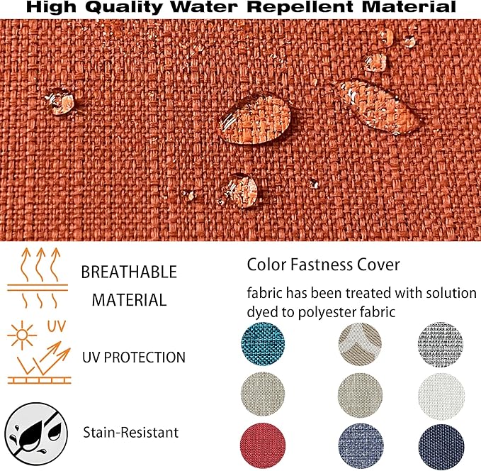 COZYVIDA Outdoor/Indoor 24x27.5 inch Deep Seat Patio Cushions Set of 2 Resilient Foam Filling Water Repellent Stain-Resistant UV Resistant Weather Resistant Patio Cushions Quarry Red