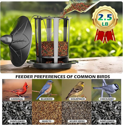 Birdream Bird Feeders for Outdoor Hanging, Assembly Required, 1-Min Easy Setup, Charming Castle Design, Attracting Cardinals Chickadees Goldfinches & Sparrows - Black