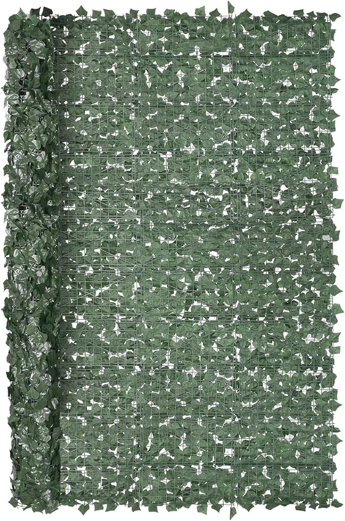 VEVOR Artificial Ivy Privacy Fence Screen, 96 x 72 in Faux Ivy Vine Leaf Hedges Fence, Greenery Privacy Fence with Strengthened Joint, Green Wall Decoration for Outdoor Garden, Yard, Balcony