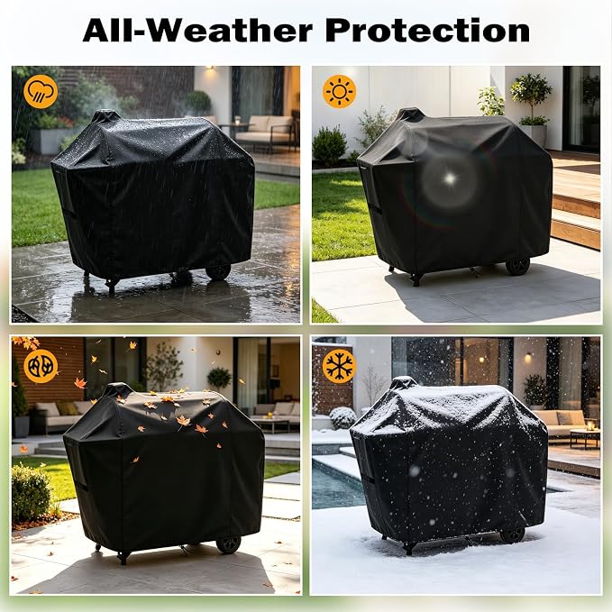 Heavy Duty 54 Inch Grill Cover for Nexgrill 29 in Barrel Offset Charcoal Smoker and Grill, Waterproof BBQ Cover for Nexgrill 810-0029, All-Weather Protection (54" W x 22" D x 44" H)