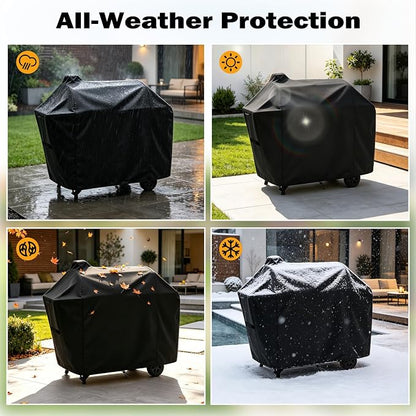 Heavy Duty 54 Inch Grill Cover for Nexgrill 29 in Barrel Offset Charcoal Smoker and Grill, Waterproof BBQ Cover for Nexgrill 810-0029, All-Weather Protection (54" W x 22" D x 44" H)