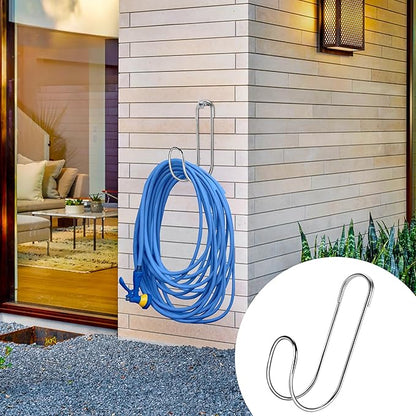 Adnee 2 Pcs Flexible Garden Hose Storage Hook-Stainless Steel Water Hose Hanger Support Up to 44lbs-Hanging Stainless Hose Holder for Indoor Outdoor Home Garden Water Hose Storage