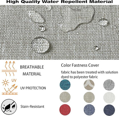 COZYVIDA Outdoor/Indoor 24x27.5 inch Deep Seat Patio Cushions Set of 2 Resilient Foam Filling Water Repellent Stain-Resistant UV Resistant Weather Resistant Patio Cushions Putty