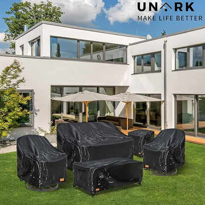 Outdoor 3-Seater Sofa Cover,Heavy Duty Patio Furniture Covers Waterproof, 76W x 33D x 32H Inches Outdoor Couch Cover Waterproof Couch Covers for Outdoor Furniture,Black