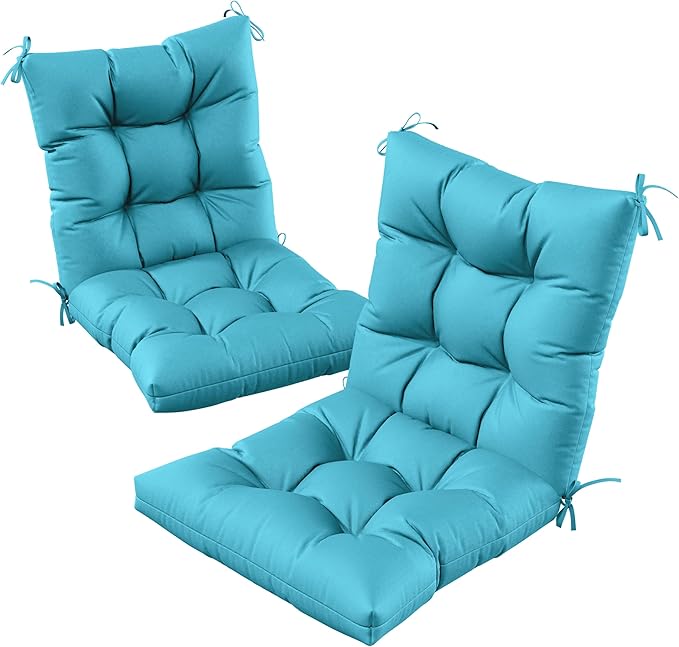 Patio Seat&Back Chair Cushions for Outdoor Furniture，Comfortable Cushions for Rocking/Dining/Lawn Chair-Set of 2