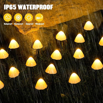 JMEXSUSS Solar Mushroom Lights for Outside, 20 LED 36FT Solar String Lights Outdoor Waterproof, 8 Modes Solar Pathway Lights for Garden Patio Yard Decorations, Mushroom