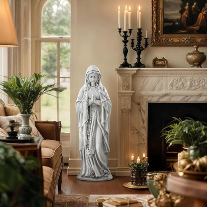 Virgin Mary Praying Statue, Large 30" Outdoor Religious Garden Statue, Blessed Mother Mary Statues Catholic, Durable Weather MGO Stone Sculptures Decorations for Home,Yard,Patio,Forch