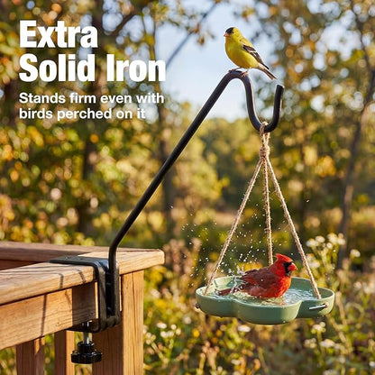 Kingsyard Middium Heavy Duty Deck Hook - 10 inch Metal Deck Railing Hooks for Hanging Bird Feeders, Planters, Suet Baskets, Lanterns, Wind Chimes