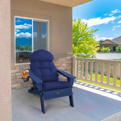 FUNBERRY Adirondack Chair Cushion, Thicken Comfy Cushions for Rocker Non Slip Fade Shield Waterproof High Back with Ties