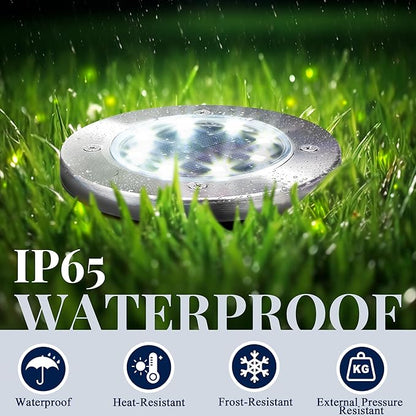 SOLPEX Solar Lights Outdoor Waterproof, 12 Pack Solar Ground Lights, Solar Garden Lights Landscape Lighting for Pathway Driveway Patio Backyard Walkway (Cool White)