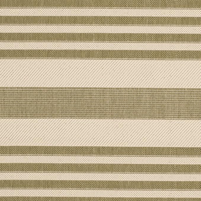 SAFAVIEH Washable Rug Outdoor Courtyard Collection - 6'7" x 9'6", Green & Beige, Non-Shedding & Easy Cleaning, Ideal for Patio, Backyard, Mudroom (CY6062-244)