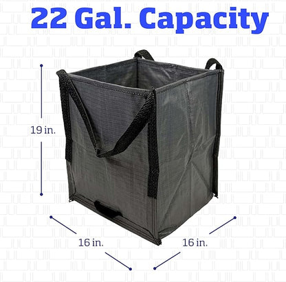 DURASACK Heavy Duty Storage Tote Bag 22-Gallon Rugged Woven Polypropylene Moving Bag, Reusable Self-Standing Design, Holds up to 500 Pounds, Single, Gray