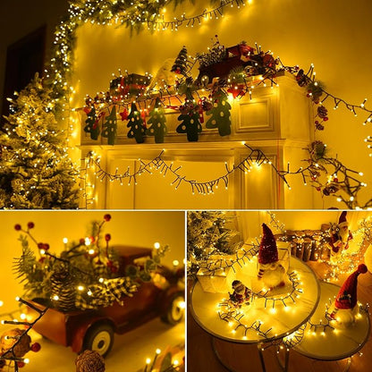 Cluster Lights Christmas 2000 LED Fairy Lights with Remote 147Ft Christmas Tree Lights Waterproof Fairy Lights Outdoor Firecracker Twinkle Lights Plug in Timer String Lights for Garden Wedding Party