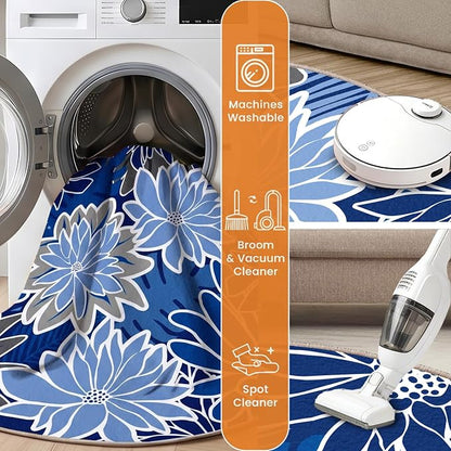 ZonLi Colorful Outdoor Rug 6x6Ft Waterproof Multicolored Indoor Area Rug Washable Outdoor Patio Rugs Tropical Floral Non Slip Outdoor Carpet for Living Room, Pool,Backyard,Deck,Camping