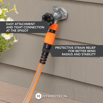 HydroTech FLATJACKET 5/8" 75 ft Flexible Garden Hose with Patented Force Control Technology - Kink-Free, Lightweight Design for Lawn Care, Gardening, Car Washing, and Outdoor Cleaning