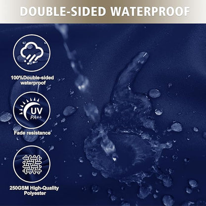 Outdoor Chair Cushions, Waterproof Outdoor Cushions for Patio Furniture w/Fade-Resistant, Removable & Machine-Washable Covers, 19x19 Inch, Ideal for Seat in Gardens/Porch – Set of 2, Navy Blue