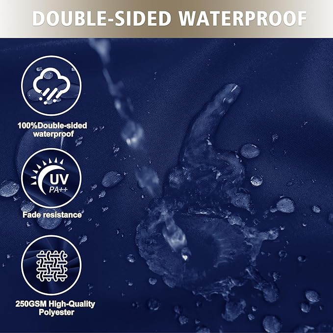 24x24 Inch Outdoor Cushions for Patio Furniture, Waterproof Outdoor Chair Cushions w/ Fade-Resistant, Removable & Machine-Washable Cover, Deep Seat Sofa/Couch Pad Replacement – Set of 1/2/4, Navy Blue