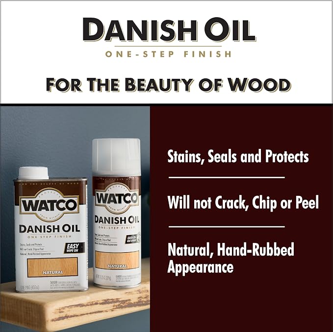 Watco A65741 Danish Oil Wood Finish, Quart, Natural