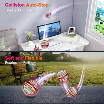 Ivtivfu Flying Orb Ball (Red, 2025 Upgraded) with Dazzling Lights, Magic Hover Spinner, Cool Boomerang Drone, Floating Cosmic Globe, Kids Outdoor Toys, for 6 7 8 9 10 Year Old Boys Girls